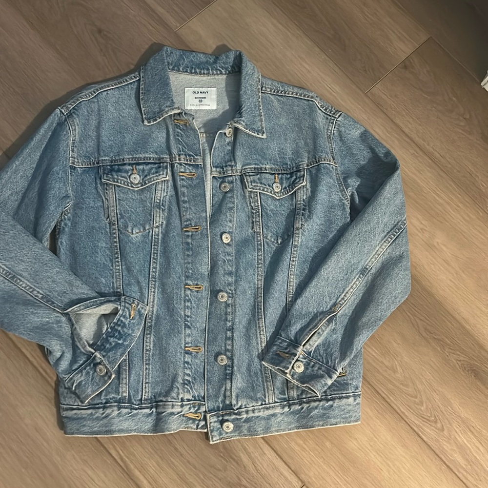 Old navy boyfriend fit oversized denim jacket